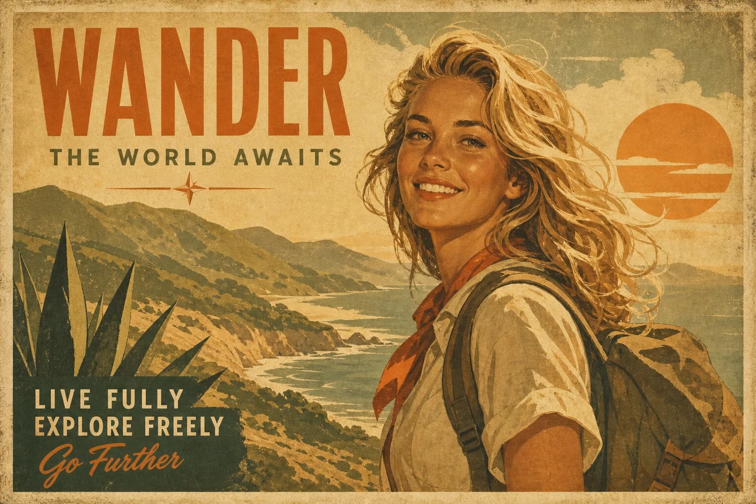 Vintage Travel Poster style preview
